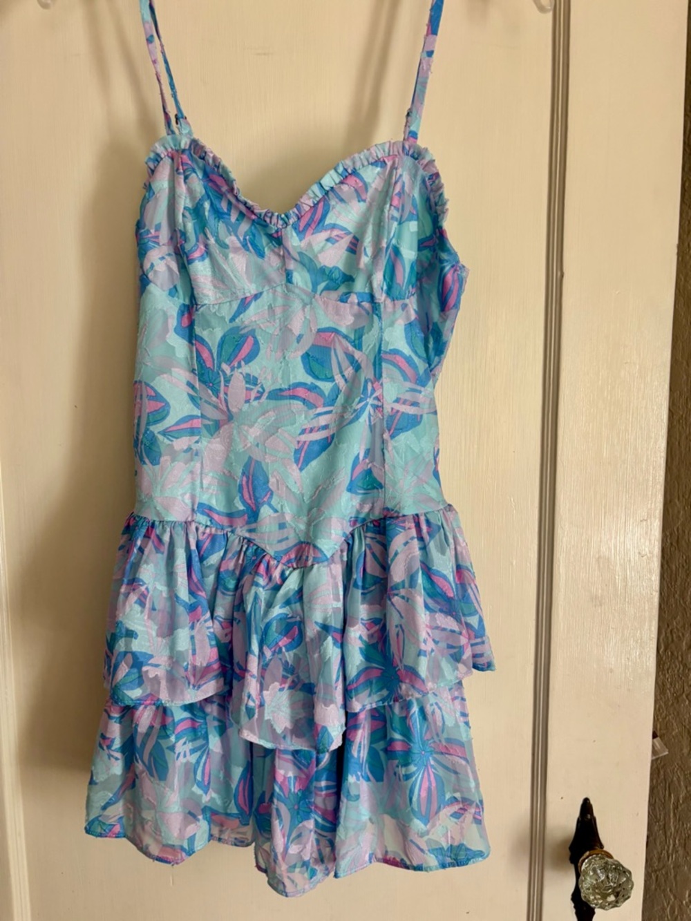 wild fable Aqua and Pink Floral Tiered Sundress